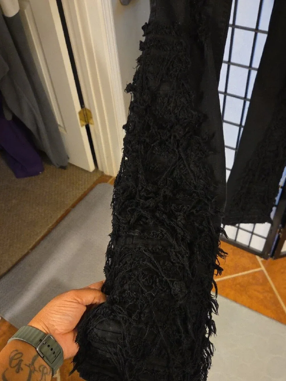 Black Distressed Stack Jeans